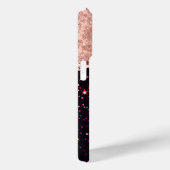 Glam Rose Schwarzer Glitzer Blush Rose Case-Mate iPhone Hülle (Rückseite / Rechts)