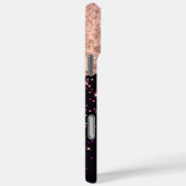 Glam Rose Schwarzer Glitzer Blush Rose Case-Mate iPhone Hülle (Rückseite / Rechts)