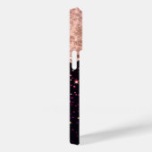 Glam Rose Schwarzer Glitzer Blush Rose Case-Mate iPhone Hülle (Rückseite / Rechts)