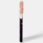 Glam Rose Schwarzer Glitzer Blush Rose Case-Mate iPhone Hülle (Rückseite / Rechts)