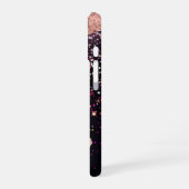 Glam Rose Schwarzer Glitzer Blush Rose iPhone 16 Hülle (Linke Seite)