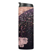 Glam Rose Schwarzer Glitzer Blush Rose Thermosbecher (Nach rechts gedreht)