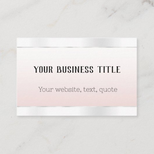 Glam Rose White Silver Snake Monogram Visitenkarte (Rückseite)