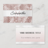 Glam Rose White Silver Snake Monogram Visitenkarte (Vorne/Hinten)