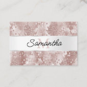 Glam Rose White Silver Snake Monogram Visitenkarte (Vorderseite)