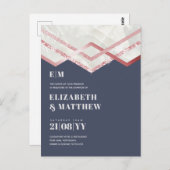 Glam Rosegold DEKO Wedding Einladung Moderner Chic Postkarte (Vorne/Hinten)