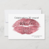 Glam Rote Lippen Einladung (Vorderseite)