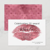 Glam Rote Lippen Einladung (Vorne/Hinten)