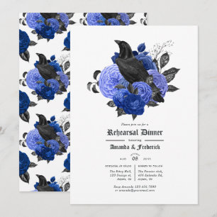 Glam Royal Blau Raven Gothic Probeessen Einladung