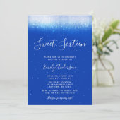 Glam Royal Blue Sweet 16 Einladung (Stehend Vorderseite)