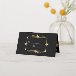 Glam Royal Gold Black Art Deco 20er Hochzeit Platzkarte