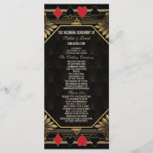 Glam Royal Gold Black Casino Poker Hochzeit Programm (Vorderseite)