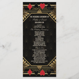 Glam Royal Gold Black Casino Poker Hochzeit Programm