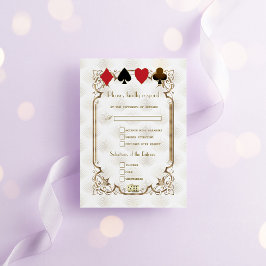Glam Royal Gold White Art Deco 1920er Hochzeit RSVP Karte