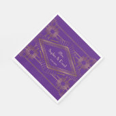 Glam Royal Lila Gold Great Gatsby Wedding Serviette (Ecke)