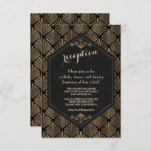 Glam Royal Roaring 20's Art Déco Wedding Details Begleitkarte (Vorne/Hinten)
