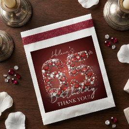 Glam Ruby Red Diamanten Elegante 65. Geburtstagsfe Geschenktütchen