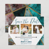 Glam Rust Blush Aquamarin & Gold Chic Modern Rett  (Vorne/Hinten)