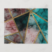 Glam Rust Blush Aquamarin & Gold Chic Modern Rett  (Rückseite)