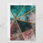 Glam Rust Blush Aquamarin & Gold Chic Moderne Hoch Einladung (Rückseite)