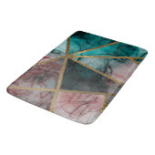 Glam Rust Blush Aquamarin & Gold Chic Moderner Gla Badematte (Schrägansicht)