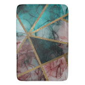 Glam Rust Blush Aquamarin & Gold Chic Moderner Gla Badematte (Vorderseite Vertikal)