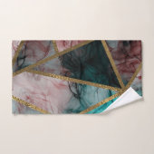 Glam Rust Blush Aquamarin & Gold Chic Moderner Gla Badhandtuch Set (Handtuch)