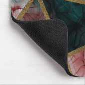 Glam Rust Blush Aquamarin & Gold Chic Moderner Gla Mousepad (Ecke)