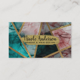 Glam Rust Blush Aquamarin & Gold Chic Moderner Gla Visitenkarte