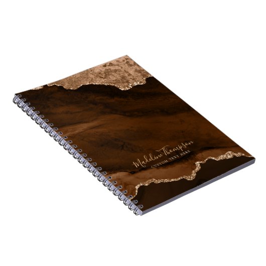 Glam Rust Gold Velvet Agate Geode Script Notizblock (Rechte Seite)