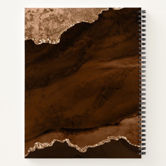Glam Rust Gold Velvet Agate Geode Script Notizblock (Rückseite)