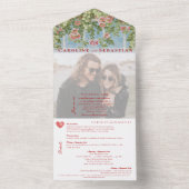 Glam Rustic Arch Rose Garden Foto Hochzeit All In One Einladung (Innen Boden)