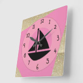 Glam Sail Quadratische Wanduhr (Winkel)