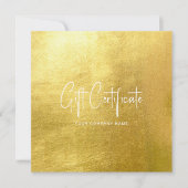 Glam Salon Gold & White Chic Geschenkgutschein Einladung (Vorderseite)