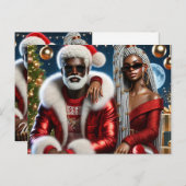 Glam Santa & Mrs. Claus Luxury Xmas Card Postkarte (Vorne/Hinten)