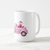 Glam Santa Pink Car Christmas Kaffeetasse (VorderseiteRechts)