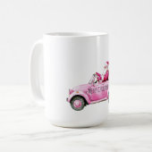 Glam Santa Pink Car Christmas Kaffeetasse (Vorderseite Links)