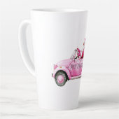 Glam Santa Pink Car Christmas Milchtasse (Linke Ecke)