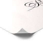 Glam Satin Bow & Rose Bridal Shower Welcome Poster (Ecke)