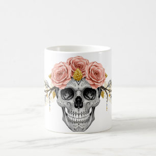 Glam-Schädel-Tasse Eleganter gothischer Hallowee Kaffeetasse