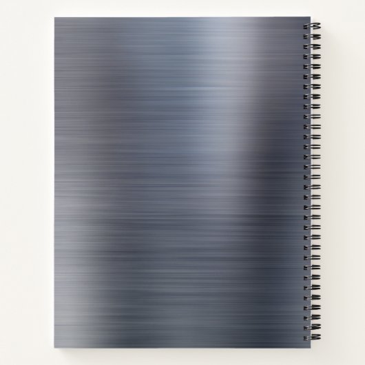 Glam Schlicht gebürstetes Metallisches Grau Silber Notizblock (Rückseite)