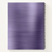 Glam Schlicht gebürstetes metallisches Lavendelmon Notizblock (Rückseite)