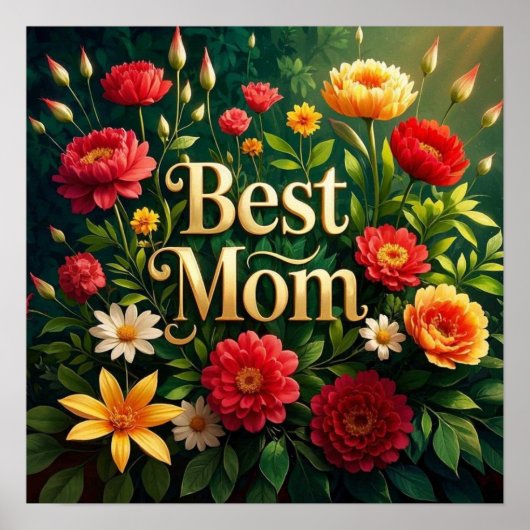Glam Schöne Blume für den Muttertag Poster (Vorne)
