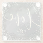 Glam Schwarze Imitate Gold Glitzer Kalligraphie Li Glasuntersetzer (Rückseite)