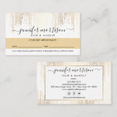 Glam Script Gold Confetti Rain Appointing Card Treuekarte (Vorne/Hinten)