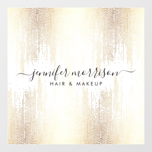 Glam Script Gold Confetti Rain Fensteraufkleber (Blatt)