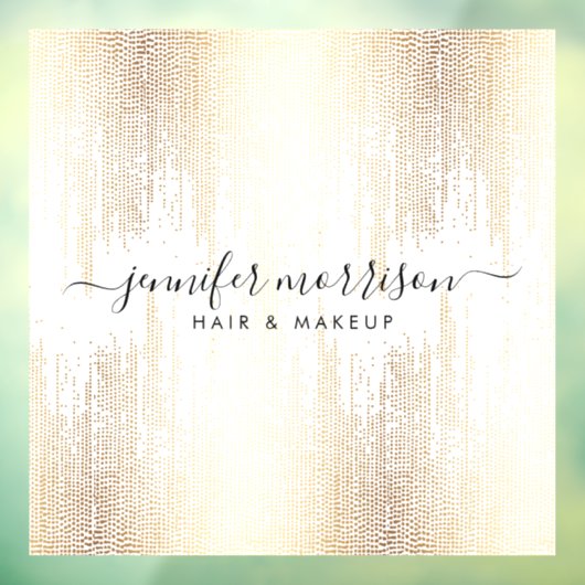 Glam Script Gold Confetti Rain Fensteraufkleber (Blatt 3)