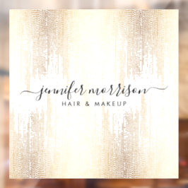 Glam Script Gold Confetti Rain Fensteraufkleber