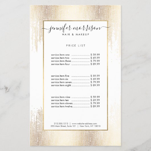 Glam Script Gold Confetti Rain Flyer (Vorne)