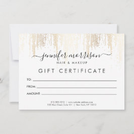 Glam Script Gold Confetti Rain Geschenkgutschein